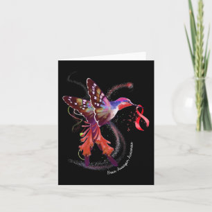 Carte Hummingbird Holding Burgundy Ribbon Cerveau Aneury