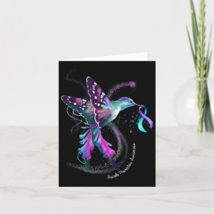 Carte Hummingbird Purple Blue Ribbon Prévention du suici