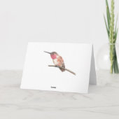 Carte Hummingbird watercolor (Dos)
