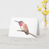 Carte Hummingbird watercolor (Fleur jaune)