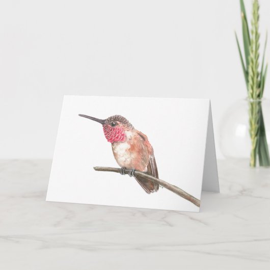 Carte Hummingbird watercolor (Devant)