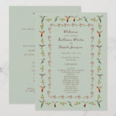Carte Hummingbird Wedding Program (Devant / Derrière)