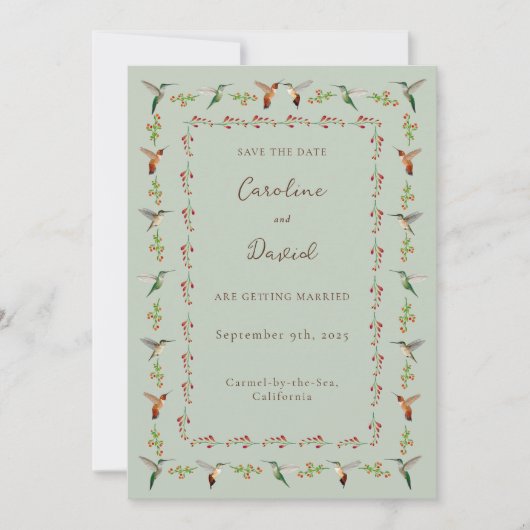 Carte Hummingbird Wedding Save the Date (Devant)