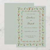 Carte Hummingbird Wedding Save the Date (Devant / Derrière)