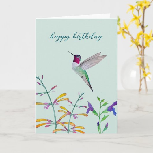 Carte Hummingbirds and Flowers (Fleur jaune)