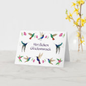 Carte Hummingbirds Herzlichen Glückwunsch (Fleur jaune)