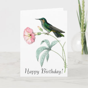 Carte Hummingbirds Oiseaux Fleurs Animaux floraux Faune