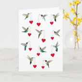 Carte Hummingbirds Valentine's Day (Fleur jaune)