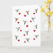 Carte Hummingbirds Valentine's Day (Fleur jaune)