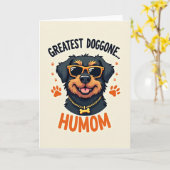 Carte Humom de Chien le Plus Cool (Fleur jaune)