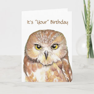 Carte Humor, Cute Owl "Give a Hoot" Birthday Card