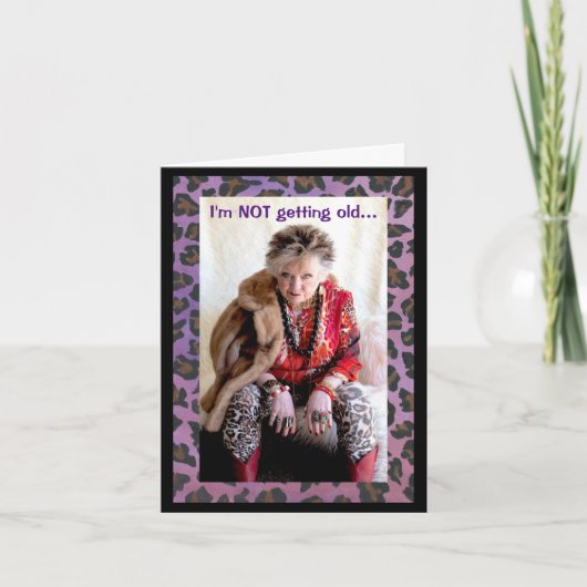 Carte Humoristique avec une solution vieillissante (Devant)