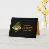 Carte humoristique de la Dame d'Halloween (Fleur jaune)