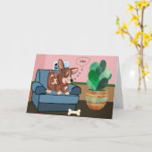 Carte humoristique de la fête des mères de Corgi D (Fleur jaune)