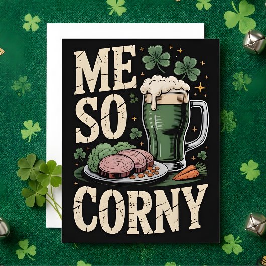 Carte humoristique de la Saint-Patrick avec du cor