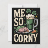 Carte humoristique de la Saint-Patrick avec du cor (Devant)