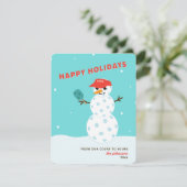 Carte humoristique de Noël bonhomme de neige Pickl (Debout devant)