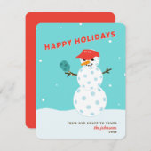 Carte humoristique de Noël bonhomme de neige Pickl (Devant / Derrière)