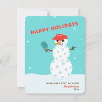 Carte humoristique de Noël pour Pickleball avec bo