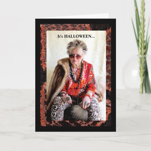 Carte humoristique Halloween et caféine (Devant)