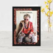 Carte humoristique Halloween et caféine (Fleur jaune)