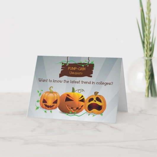 Carte Humoristique pour des citrouilles de Halloween (Devant)