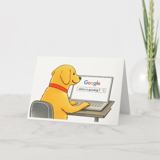 Carte Humorous Dog Greeting Card | Who’s a Goodog? (Devant)