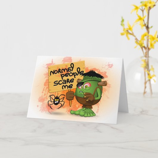 Carte Humorous Frankenstein (Fleur jaune)