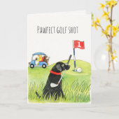 Carte Humorous Golf Dogs on the Green (Fleur jaune)