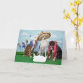 Carte Humorous greeting card, photo of 3 dogs, any theme (Fleur jaune)