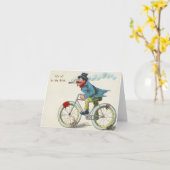 Carte Humour à vélo Tout est au bon (Fleur jaune)