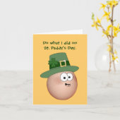 Carte Humour adulte de la Saint Patrick (Fleur jaune)
