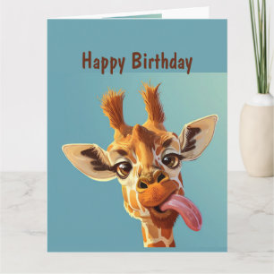 Carte Humour animal amusant Giraffe Anniversaire