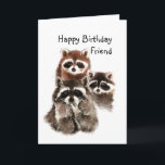 Carte Humour animal Raccoon Friends are Like Underwear<br><div class="desc">If you love Raccoons,  animals or wildlife this would be great for you. Raccoons laughing at a quota about friends are like underwear</div>