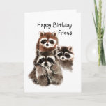 Carte Humour animal Raccoon Friends are Like Underwear<br><div class="desc">If you love Raccoons,  animals or wildlife this would be great for you. Raccoons laughing at a quota about friends are like underwear</div>
