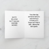 CARTE HUMOUR ANNIVERSAIRE "BATTU", PAS DE PETIT BESOIN ! (Intérieur)