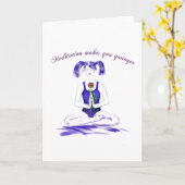 Carte Humour-anniversaire de méditation (Fleur jaune)