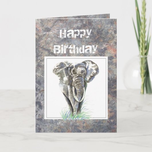 Carte Humour Anniversaire, Masculine, Eléphant, Homme du (Devant)