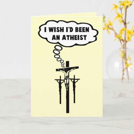 Carte Humour athée (Fleur jaune)