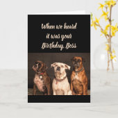 Carte Humour Boss Birthday De nous tous Boxer Chien Fun (Fleur jaune)