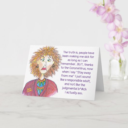 Carte Humour CoronaVirus (Orchidée)