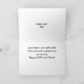 Carte **HUMOUR D'AMITIÉ** POUR VOTRE "60e ANNIVERSAIRE" (Intérieur)