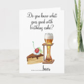 Carte Humour d'anniversaire Boire Bière Lover Cake (Devant)