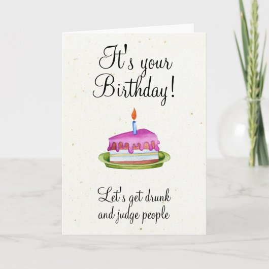 Carte Humour d'anniversaire Boisson Drôle (Devant)