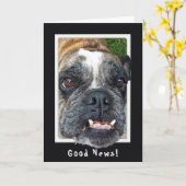 Carte Humour d'anniversaire de Bulldog (Fleur jaune)
