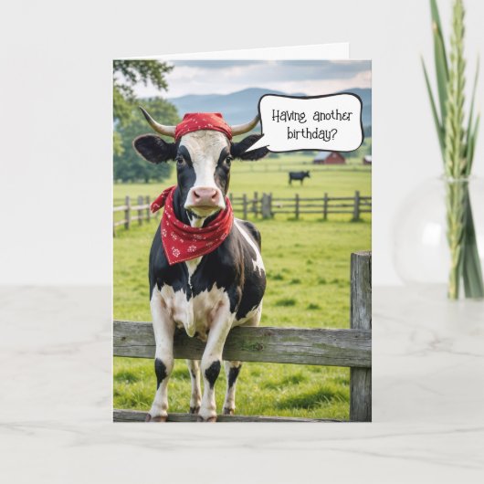 Carte Humour d'anniversaire de Holstein Cow (Devant)