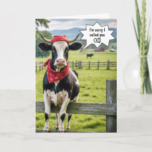 Carte Humour d'anniversaire de Holstein Cow