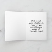 Carte Humour d'anniversaire du chat blanc (Intérieur)
