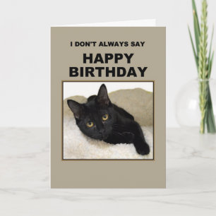 Carte Humour d'anniversaire du chat noir
