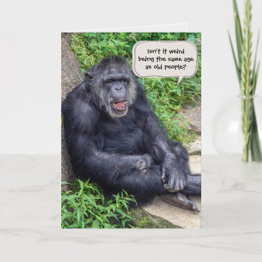 Carte Humour d'anniversaire du chimpanzé (Devant)